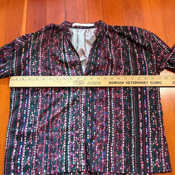 Marie Oliver Blouse V-Neck Long Sleeve Abstract Print Top XS - Picture 4 of 6